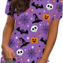 We The People Shirt Women Veterans Shirts American Flag T-Shirt Patriotic USA Graphic Tees Memorial Tops (Purple, XL)