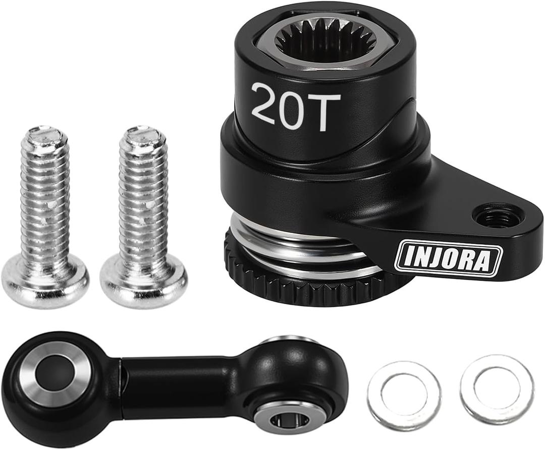 INJORA 20T Aluminum Servo Saver Set Replacement for ARRMA Mojave Granite GROM Typhon GROM 1/12 Losi Nascar