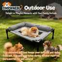 Raised Dog Beds for Small Dogs, Cooling Indoor Outdoor Elevated Bolster Dog Cot Hammock with Metal Frame Breathable Mesh, Portable Dog Sofa Camping Dog Bed (23.62" L x 15.75" W x 5.91" H