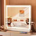 Sweetcrispy 19"x22" LED Vanity Mirror with Lights, Lighted Makeup