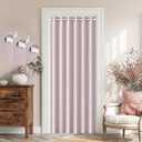 100% Blackout Door Curtains for Closets Without Doors Magnetic Accordon Door Curtain, 80 Inch Long Curtains for Doorway, 1 Panel, W45 x L80, Pink