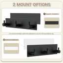 VIS'V Magnetic Key Holder Wall Mount, Metal Adhesive Key Hanger with 3 Hooks, No Drilling, 2 Mount Options, Black, Small