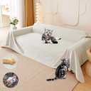 Cat Scratch Furniture Protector - Anti-Slip, Waterproof Sofa Cover to Keep Cats Off, Pet-Friendly Couch Protectors for 3 Cushion Couch, Beige Anti-Scratch Couch Cover for Pets and Kids 134"X71" (Sofa(134"X71"), Beige)