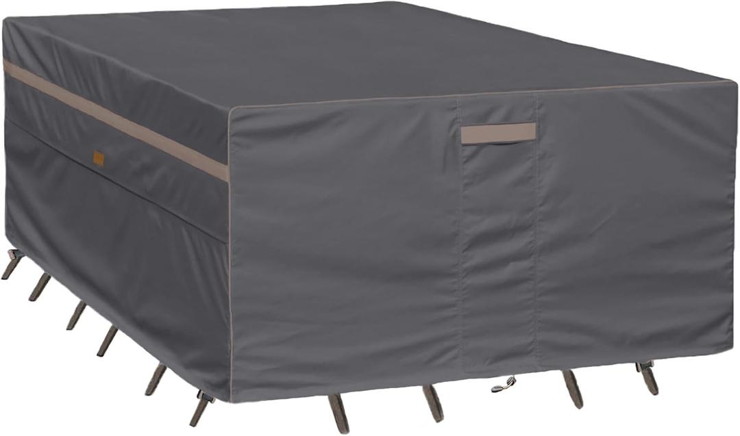 Heavy Duty Waterproof Patio Furniture Covers,Fade Resistant Outdoor Table and Chair Covers Square 48" Wx 48" D x 28" H Dark Grey