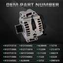 0121715006 Alternator 180A 12V 6-Groove Pulley Fit for Mercedes-Benz CL550 CLK550 CLS550 E350 E550 G550 GL450 GL550 ML350 ML450 R350 S450 S550 SL550 SL65 AMG 2006-2018 11220N 0121715114 0131545602