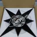 VILUXY Flush Mount Ceiling Light, Black Star Light Fixtures Ceiling with Pull Chain On/Off Switch for Hallway, Entryway, Study Room, Bedroom