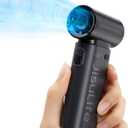 JISULIFE Portable Handheld Fan Life9, Turbo Power High Speed Air [18H Max Cooling Time], 5 Gear Wind, 5000mAh Rechargeable, Mini Pocket Design, Personal Fan for Travel Concerts Camping Makeup - Black