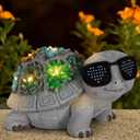 Solar Garden Statues Turtle with Succulent and LED Lights Birthday Gifts for Women Mom Grandma Solar Outdoor Decor for Patio Backyard Yard Lawn Decoration-Unique