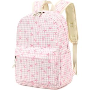 CAMTOP Preschool Backpack for Kids Girls Small Backpack Purse Kindergarten School Bookbags for Toddler Travel (Pink White Bow)