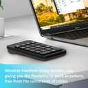 LOONASA Bluetooth & 2.4G Number Pad, Rechargeable Wireless Numeric Keypad, Slim Silent 34-Keys External Numpad USB Keyboard Compatible for MacBook, iPad, iPhone, iOS, Laptop, Windows, Android, PC