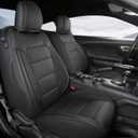 GIANT PANDA Customized Full Set Car Seat Covers Fit Ford Mustang Coupe Hardtop 2015 2016 2017 2018 2019 2020 2021 2022 2023 2024 2025- (Black)