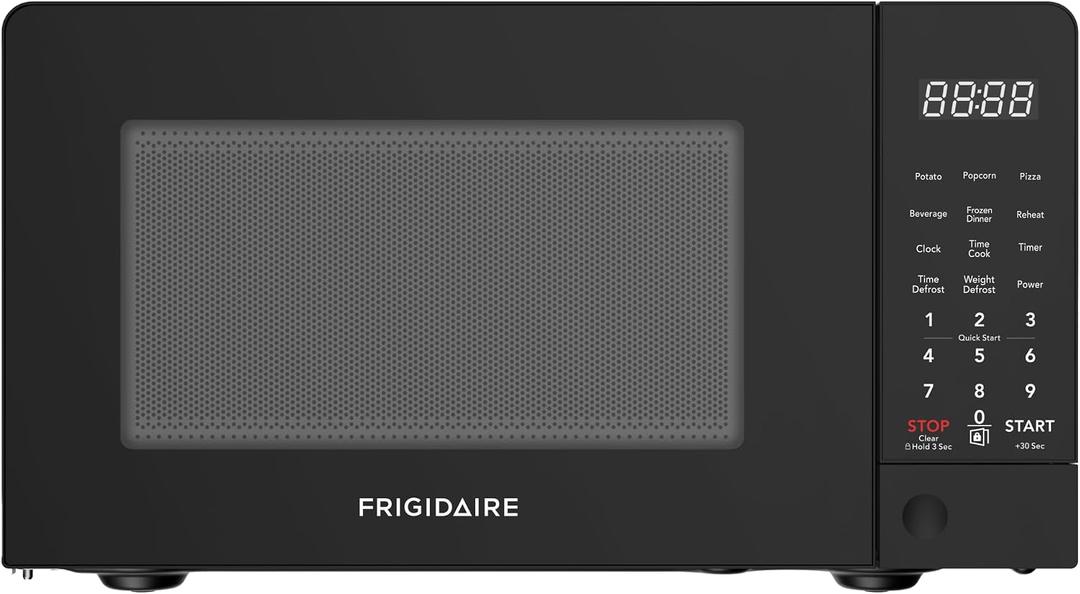 Frigidaire, 0.7 Cu Ft Compact Countertop Microwave Oven, 700W, Black
Powerful Microwave with LED Display, 10 Power Levels, Auto Defrost, One Touch Cooking, Glass Turntable