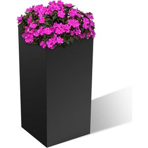 Nexum 30 Inch Tall Metal Planter Box for Outdoor/Indoor Use, Heavy Duty Galvanized Steel Vertical Planter, Modern Large Planter Boxes for Front Door, Porch & Patio (Tall Planter)