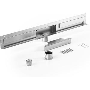 Linear Wall Drain 36, 304 Stainless Steel Side Drain w/Tiled Grate & Hair Strainer, Brushed Tiled Shower Drain for Bathroom, CUPC Certified (36") Linear Wall Drain 36, 304 Stainless Steel Side Drain w/Tiled Grate & Hair Strainer, Brushed Tiled Shower Drain for Bathroom, CUPC Certified (36")