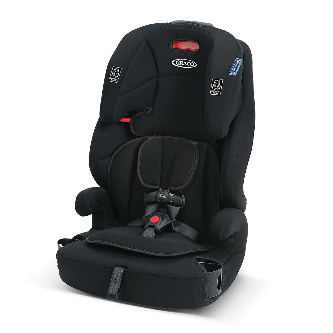 Graco Tranzitions 3-in-1 Harness Booster Car Seat, Forward Facing Car Seat, Highback, to Backless Booster, Black
