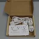 220v to 110v Travel Voltage Converter: International Universal Voltage Converter US to Europe Power Strip Plug Transformer - 2000W Electric Hair Dryer Step Down Outlet Converters for European UK EU (White)