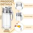 Weysat 36 Pcs 10ml Small Glass Bottle Keychain Bulk Mini Seasoning Bottles Keychain with Aluminum Lid Tiny Glass Wishing Jars Message Potion Bottles for DIY Wedding Favors Home Crafts Travel Gifts