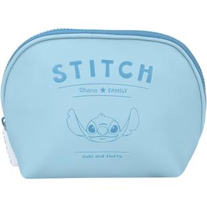 MINISO Stitch Cartoon Print Makeup Bag, Cosmetic Organizer with Zipper, Travel Toiletry Bag for Women