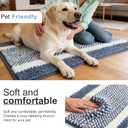 pobopobo Dog Door Mat for Muddy Paws - Absorbent & Washable Chenille Rug, Non-Slip Dirt Trapper for Indoor Outdoor Entryway, Quick Dry Pet Mat for Muddy Dogs (Gray-Blue&White, 36" x 24")