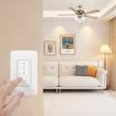 Dimmer Switch with 4-Speed Fan Control, 2-in-1 Light and Fan Combo Wall Control, Single Pole, Neutral Wire Required, White, Works for Hampton Bay/Hunter/Westinghouse/Honeywell/Other Fan Lights