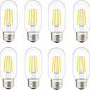 LED Tubular Bulb 4W Daylight White 5000K E26 Clear Edison Bulb,40W Equivalent 400 Lumens, Antique Edison Style LED Filament Light Bulbs,Daylight White 5000K Non Dimmable Pack of 12