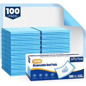 100 Count Disposable Beds Pads,23"x36" Waterproof Adults Incontinence Chucks Underpads,Absorbent Leakproof Pee Pads for Kids,Elderly,Extra Large Dog Puppy Training Pad,Baby Changing Liner