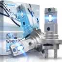 TECHMAX H7 Light Bulb, 6500K Xenon White 600% Extremely Bright No Adapter Required 1:1 Mini Size Fanless H7 Fog Light - Pack of 2