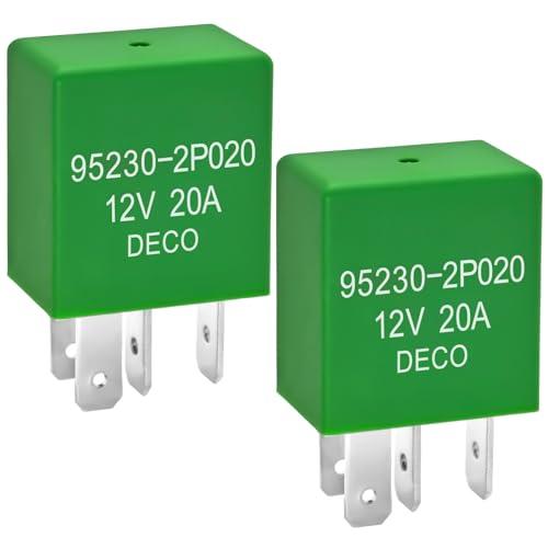 Relay 95230-2P020 (Set of 2), 4 Pins Multi-Purpose Power Relay 12V 20A, Compatible for Select Hyundai, Kia Vehicles