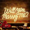 HMT Will You Marry Me Neon Sign Warm White LED Marry Me Light for Proposal Engagement Wedding Party Backdrop Wall Decor 19.7x11.8 Inch USB Powered Romantic Sign