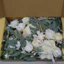 Piklado Faux Arch Flower Swag Set of 2 for Wedding Welcome Signs Floral Swag Wedding Reception Ceremony Signs Decor (White)