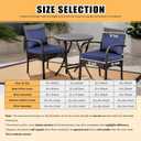 Outdoor Seat Cushion Set 22 x 22 x 3 in Water-Resistant & Fade-Resistant Patio Furniture Cushions with Removable Cover Deep Seat & Back Cushion with Handle and Adjustable Straps-Blue