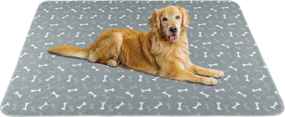 Washable Pee Pads for Dogs, Large 2 Pack 36x48 Dog Pee Pads Washable, Waterproof Puppy Pads Mat Reusable Fast Absorbent Dog Potty Training Pads, Whelping Pads for Playpen Crate (Gray)