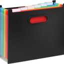 Pendaflex 7-Pocket Expanding File, with Customizable Colored Tabs, Black File Organizer, Portable Expanding File, Accordion File Organizer (52401)