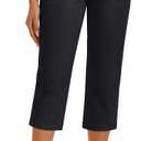 MAGCOMSEN Cotton Capri Pants for Women Yoga Capris with Pockets High Waist Straight Leg Casual Workout Summer Sweatpants (Black, S)