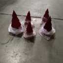 Thyle Burgundy Red 6 Pcs Velvet Christmas Tree Figurines - 6" 8" 10" 12" Winter Holiday Modern Cone Tabletop Decoration Set for Mantel Entryway Centerpiece Home Rustic Minimalist Tree Decor