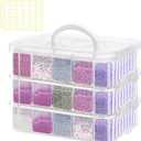 120pcs Bead Storagebead organizer boxes,3-Tier bead organizer boxes and craft storage boxes,Bead storage Stackable portable box,DIY Jewelry Craft Nails, Bracelets, Jewelry, (120pcs 2.09 x 1.57 x 0.8)