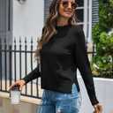 Totatuit Women Cute Cropped Sweater Mock Neck Long Sleeve Lightweight Knit Loose Pullover Sweaters 2025 Fall Trendy Outfits (Gray, XL)