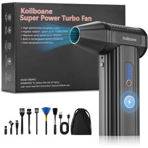 Compressed-Air-Duster Brushless Electric Air Blower, Mini Powerful Cordless Rechargeable 8000mAh Battery Jet Dry Portable Jet Turbo Fan Dust Snow Blower for Cleaning Car/Keyboard/PC/Home