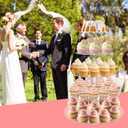 YestBuy 5 Tier Round Acrylic Cupcake Tree Tower Display Stand Display for Pastry Wedding Birthday Party (5 Tier Round (4" Between 2 Layers))
