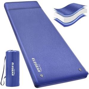 Elegear Self Inflating Sleeping Pad, 3.18'' Ultra-Thick Memory Foam Camping Pad with Pillow, 20s Fast Inflating Camping Mattress Pad, 4-Season Insulated Camp Sleeping Mat for Camping/Travel/Tent/Car