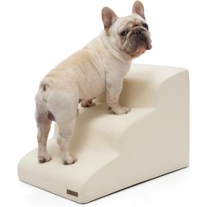 Lesure Dog Stairs for Small Dogs and Cats Pet Steps Ramp for Bed and Couch with CertiPUR-US Certified Foam with Non-Slip Bottom, Beige, 3 Steps Lesure Dog Stairs for Small Dogs and Cats Pet Steps Ramp for Bed and Couch with CertiPUR-US Certified Foam with Non-Slip Bottom, Beige, 3 Steps