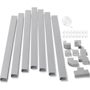 126in Cord Hider Kit, ZhiYo Wire Hiders for TV on Wall, Paintable Cable Management Kit, Wire Cover for Wall Mount TV, Grey Cable Raceway, Cord Cover Wall Wire Management Kit, 8xL15.7in W1.18in H0.67in (Large)