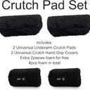 SPRING SEAON Plush MemoryFoam Crutch Underarm Pad & HandGrip CoversUniversal Fit, Breathable MoistureWicking, MachineWashable Cushion for Crutches, Pain Relief & Chafing Protection