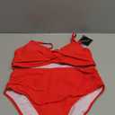 ZAFUL Women High Waisted Bikini Sets Two Piece Swimsuit Push Up Twist Front Ruched Bathing Suit (Large, Red)