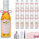 5oz Hot Sauce Bottles with Lids,Clear Woozy Bottles with Shrink Capsules,Small Bottles With Lids for Bottling,Empty 5oz Glass Vanilla Extract Bottles With White Caps Set of 16