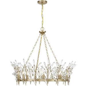 Savoy House 1-4074-8-127 Orianna Glam Crystal Clear Chandelier, 8-Light 480 Total Watts, 29" H x 32" W, Noble Brass