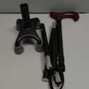 Walking Cane for Women/Men with Second Handle, Foldable & Adjustable Quad Cane with 4-Pronged Base for Standing, Lightweight Walking Aid for Seniors & Adults