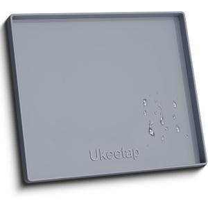 19" x 19" Extra Thick Silicone Mat Waterproof with Raised Edge, Gray