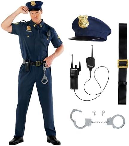 Morph Police Costume Men, Cop Outfit Men, Police Costume Adult, Halloween Costumes For Adults 
M
