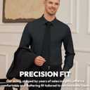 Alimens & Gentle Mens Dress Shirts Stretch Long Sleeve Formal Business Wedding Button Down Shirt Wrinkle Free (Black, L)